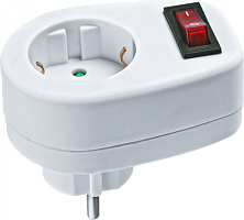 Переходник Navigator 94 669 NAD-1E-СS-WH 1гн. с выключателем