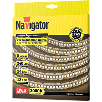 СД Лента Navigator 14 462 NLS-2835WW240-24-IP65-12V (3000К, 24W, 5м)