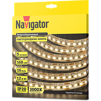 СД Лента Navigator 14 457 NLS-2835WW168-16-IP20-12V (3000К, 16W)