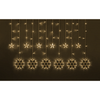 Гирлянда Navigator 95 005 NGF-D032-01 (бахрома звезды и снежинки WW 2.5*1м IP20)