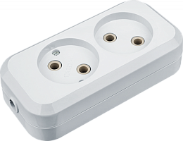 Колодка Navigator 61 583 NCA-BL01-02-X-WH 2гн без заземления АБС пластик