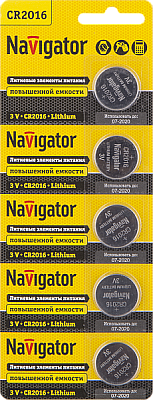 Элемент питания Navigator 94 763 NBT-CR2016-BP5