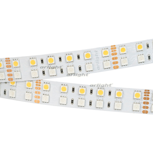 Лента RT 2-5000 24V RGB-White 2x2 (5060, 720 LED, LUX) (Arlight, 32 Вт/м, IP20)