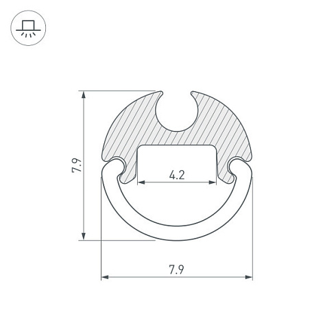Профиль ARH-ROUND-D8-2000 ANOD (Arlight, Алюминий)