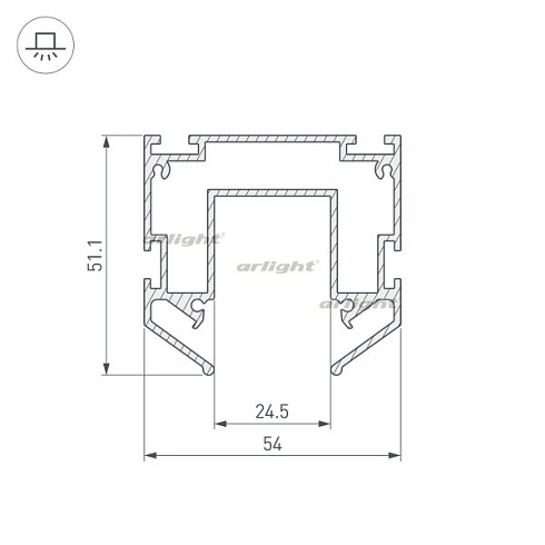 Профиль-держатель MAG-STRETCH-25-2000 (Arlight, Алюминий)