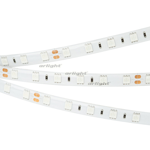 Лента RTW 2-5000SE 24V Red 2x (5060, 300 LED, LUX) (Arlight, 14.4 Вт/м, IP65)