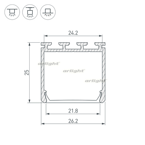 Профиль PLS-LOCK-H25-2000 ANOD Black (Arlight, Алюминий)