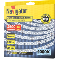 СД Лента Navigator 95 297 NLS-2835CW120-9.6-IP65-24V  (6000К, 9,6W)