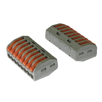 Клемма зажимная соединительная безвинтовая RUICHI PCT-218, 8-ми контактная, 24 А, аналог WAGO