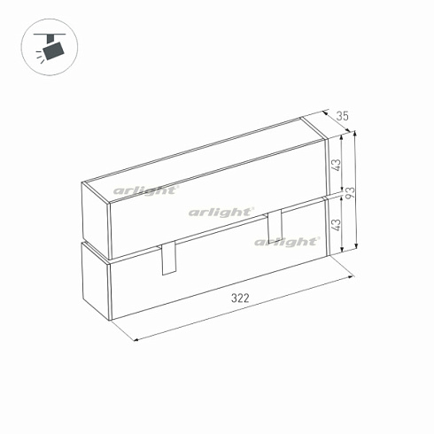 Светильник MAG-LASER-FOLD-45-S320-12W Warm3000 (WH, 15 deg, 24V) (Arlight, IP20 Металл, 3 года)