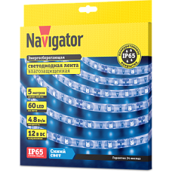 СД Лента Navigator 71 404 NLS-3528B60-4.8-IP65-12V R5 (Синий, 4.8W, 5м)