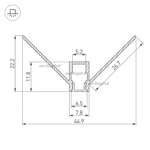 Профиль ARH-DECORE-S6-EXT-2000 ANOD внешний (Arlight, Алюминий)