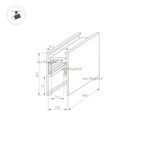 Трек MAG-ORIENT-TRACK-2652-3000 (BK) (Arlight, IP20 Металл, 3 года)