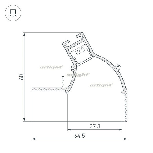 Профиль ARH-CEIL-BEVEL-EDGE-2000 WHITE (Arlight, Алюминий)