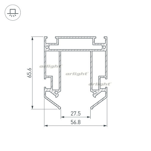Профиль-держатель MAG-STRETCH-ORIENT-2000 (Arlight, Алюминий)