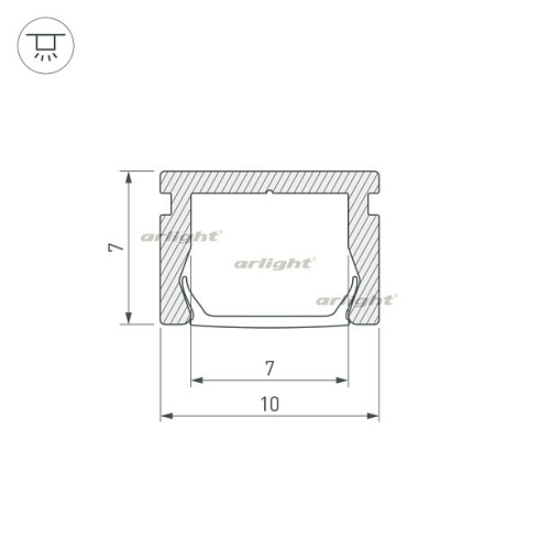 Профиль PIK-1007-2000 ANOD (Arlight, Алюминий)