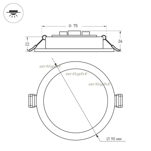 Светильник DL-BL90-5W White (Arlight, IP40 Металл, 3 года)