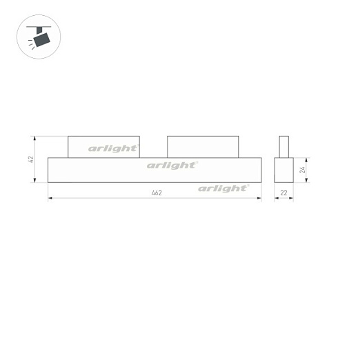 Светильник MAG-ORIENT-FLAT-L465-16W Warm3000 (BK, 80 deg, 48V, DALI) (Arlight, IP20 Металл, 3 года)
