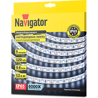 СД Лента Navigator 71 765 NLS-3528СW120-9.6-IP65-12V R5 (6000К, 9,6W, 5м)