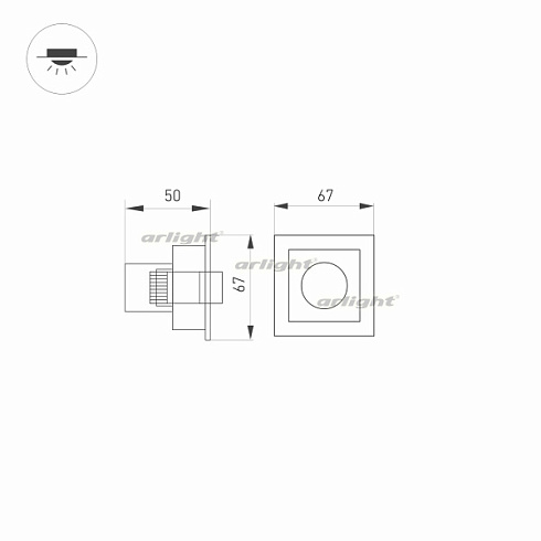 Светильник MS-ORIENT-BUILT-TURN-TC-S67x67-3W Warm3000 (WH-BK, 30 deg, 230V) (Arlight, IP20 Металл, 5 лет)