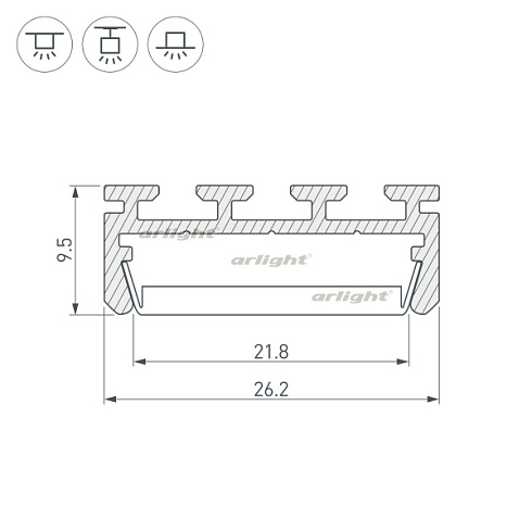 Профиль PLS-LOCK-2000 ANOD (Arlight, Алюминий)