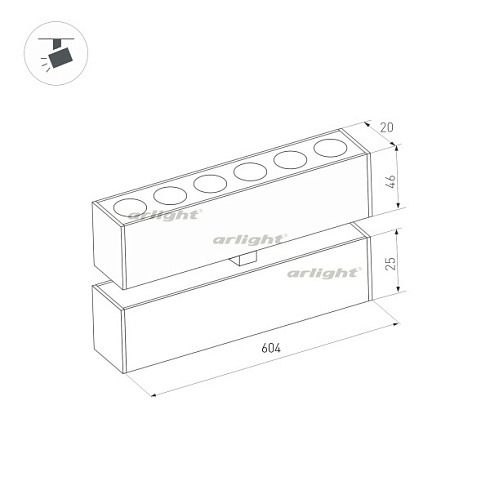 Светильник MAG-DOTS-FOLD-25-S600-18W Warm3000 (BK, 30 deg, 24V) (Arlight, IP20 Металл, 3 года)