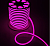 Гибкий неон 1525 220V Розовый 9,6 Вт/м