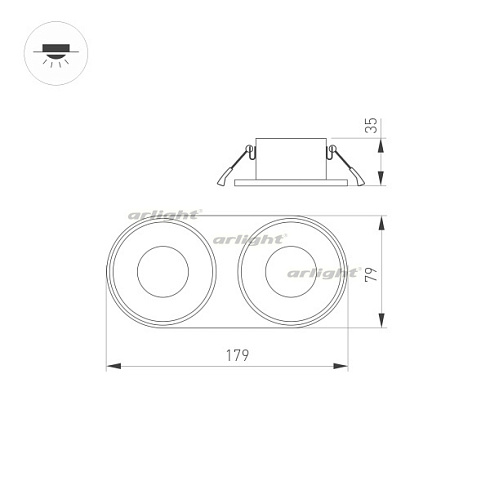 Корпус PLURIO-BASE-BUILT-RS185x85 (WH, 1-2, 200mA) (Arlight, IP20 Металл, 3 года)