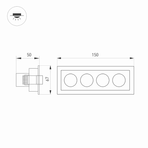 Светильник MS-ORIENT-BUILT-TURN-TC-S67x150-10W Day4000 (BK-BK, 30 deg, 230V) (Arlight, IP20 Металл, 5 лет)