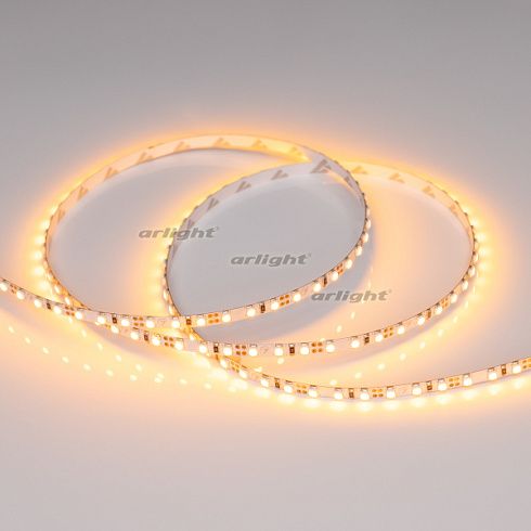 Лента RT 2-5000 12V Yellow 5mm 2x (3528, 600 LED, LUX) (Arlight, 9.6 Вт/м, IP20)