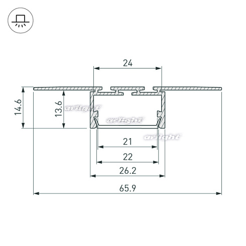 Профиль PLS-LOCK-H15-T-HIDE-2000 (Arlight, Алюминий)