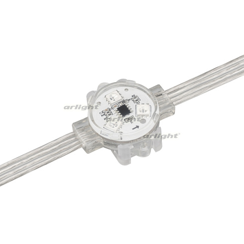 Модуль управляемый VISOR-SPI-5060-3-12V RGB 120deg (D30x16mm, 0.75W, IP68) (Arlight, Герметичный)