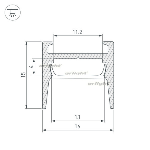 Профиль MIC-H-COMFY-2000 ANOD BLACK (Arlight, Алюминий)