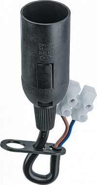 Патрон электрический Navigator 61 353 NLH-P-F-BL-E14-TB пластиковый черный с КЗВ