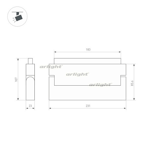 Светильник MAG-ORIENT-LASER-FOLD-S230-12W Day4000 (WH, 30 deg, 48V, DALI) (Arlight, IP20 Металл, 3 года)
