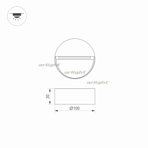 Светильник LGD-TRACE-R100-4W Warm3000 (GR, 55 deg, 230V) (Arlight, IP65 Металл, 3 года)