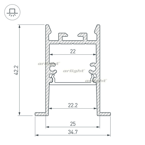 Профиль SL-COMFORT-3542-F-2000 ANOD (Arlight, Алюминий)