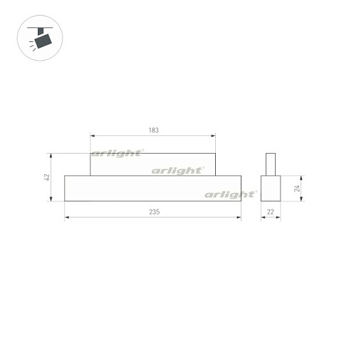 Светильник MAG-ORIENT-LASER-L235-8W Day4000 (BK, 24 deg, 48V, DALI) (Arlight, IP20 Металл, 3 года)