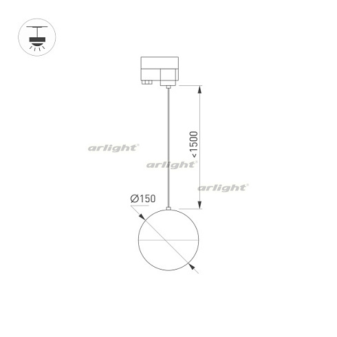 Светильник LGD-EMISFERO-TRACK-HANG-2TR-R150-11W Day4000 (WH, 170 deg, 230V) (Arlight, IP20 Металл, 3 года)