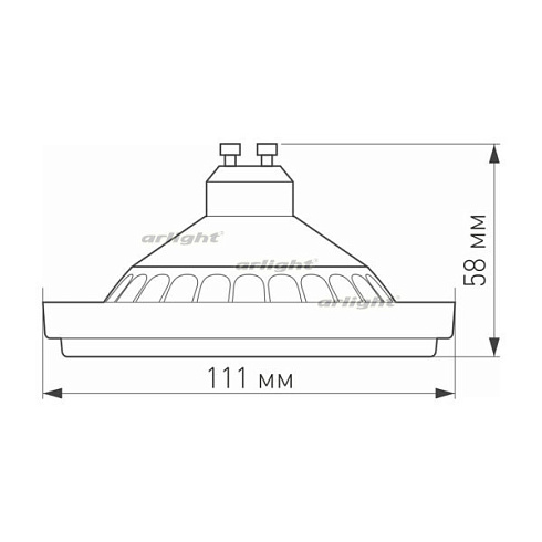 Лампа AR111-UNIT-GU10-15W-DIM Warm3000 (WH, 120 deg, 230V) (Arlight, Металл)