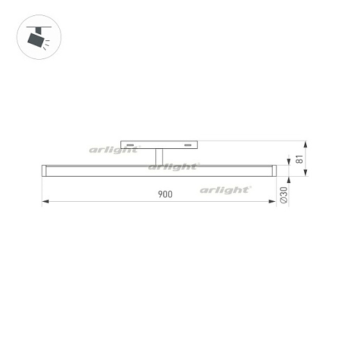 Светильник MAG-ORIENT-TUBE-TURN-L900-30W Day4000 (BK, 180 deg, 48V) (Arlight, IP20 Металл, 3 года)