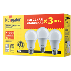 Лампа Navigator 95 319 NLL-A60-13-230-4K-E27-PACK3