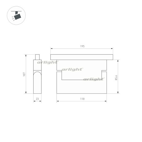 Светильник MAG-ORIENT-LASER-FOLD-S195-6W Warm3000 (WH, 30 deg, 48V) (Arlight, IP20 Металл, 3 года)
