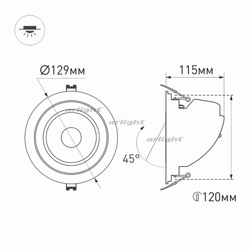 Светильник LTD-EXPLORER-R130-20W Day4000 (BK, 38 deg, 230V) (Arlight, IP20 Металл, 3 года)